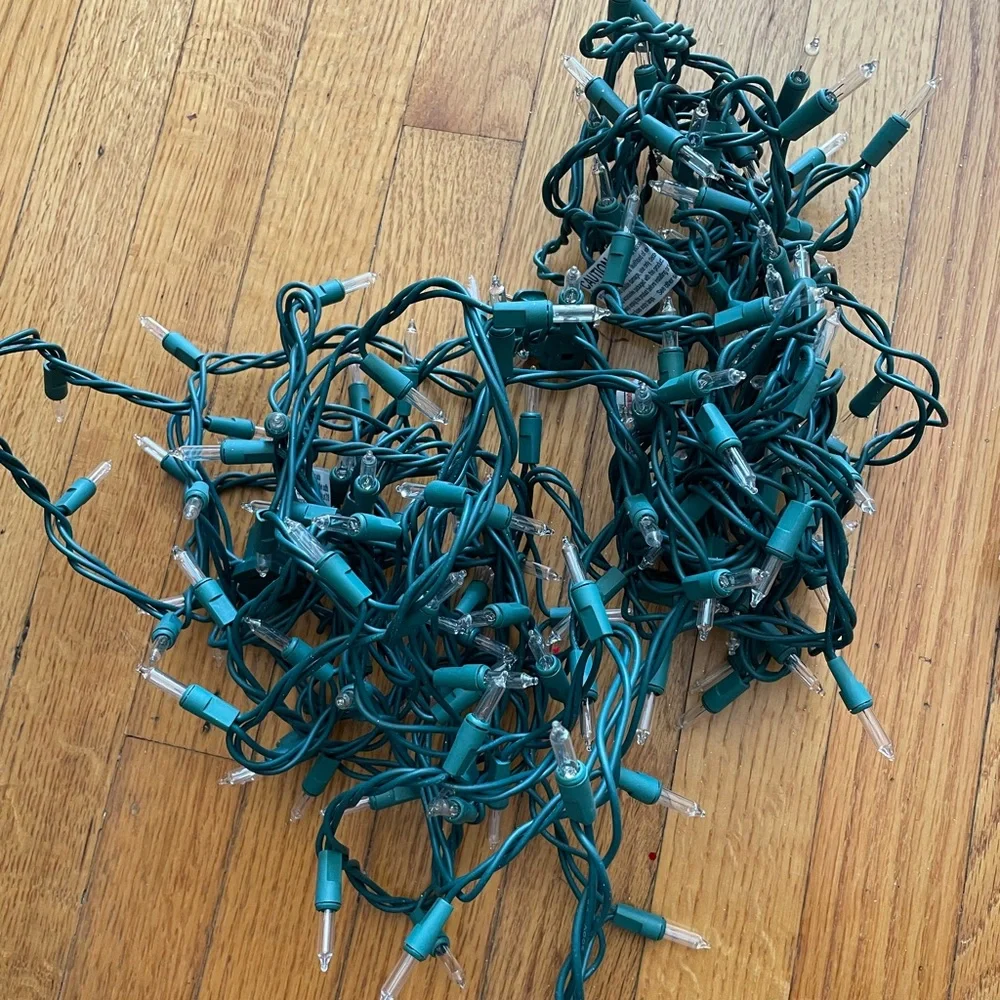 Holiday String Lights with Green Wire